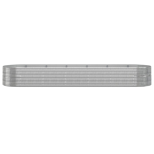 VidaXL Plantenbak 510x140x68 cm gepoedercoat staal zilverkleurig