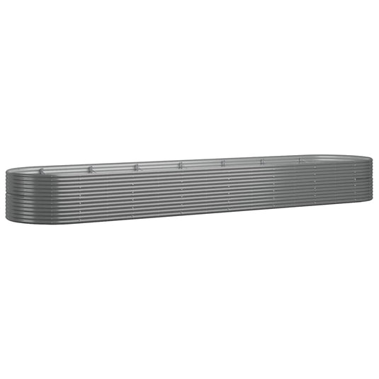 VidaXL Plantenbak 584x140x68 cm gepoedercoat staal grijs