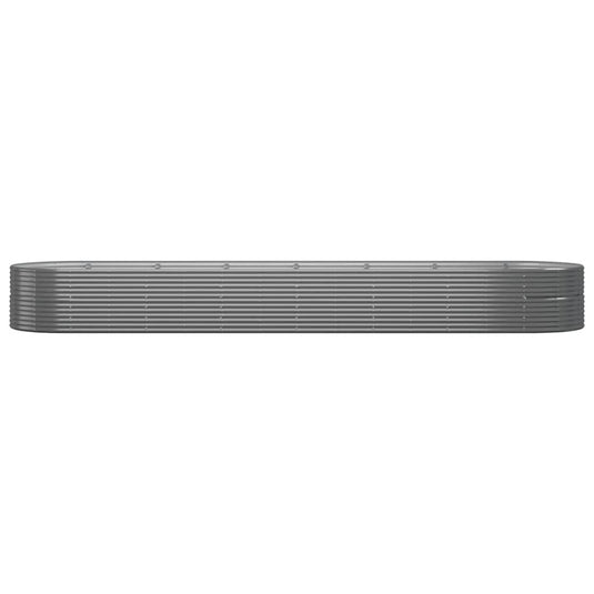 VidaXL Plantenbak 584x140x68 cm gepoedercoat staal grijs