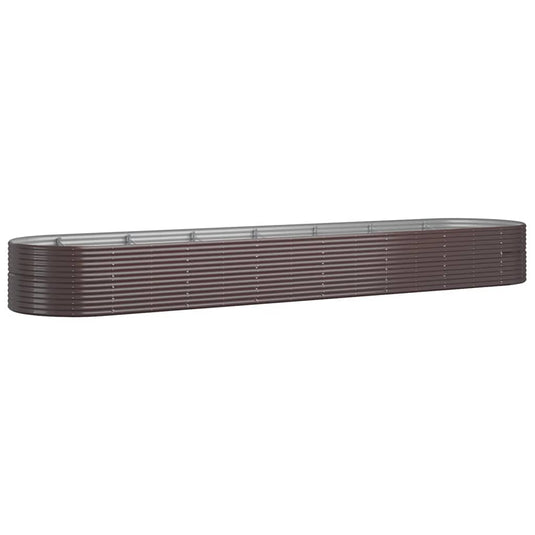 VidaXL Plantenbak 584x140x68 cm gepoedercoat staal bruin