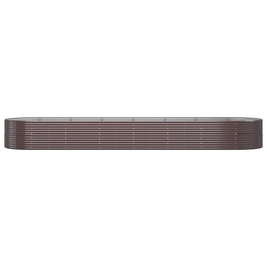 VidaXL Plantenbak 584x140x68 cm gepoedercoat staal bruin