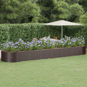 VidaXL Plantenbak 584x140x68 cm gepoedercoat staal bruin