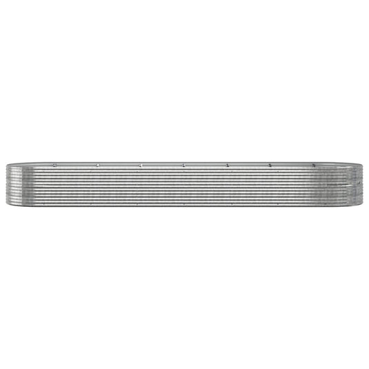 VidaXL Plantenbak 584x140x68 cm gepoedercoat staal zilverkleurig