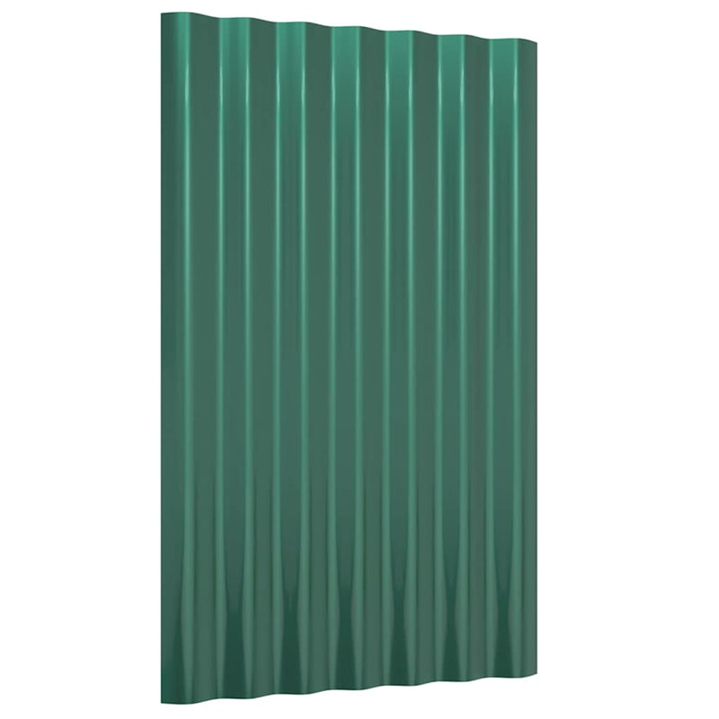 Afbeelding laden in galerijviewer, Vidaxl dakpanelen 12 st 60x36 cm gegalvaniseerd staal groen
