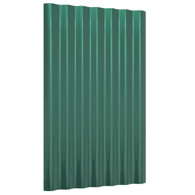 Afbeelding laden in galerijviewer, Vidaxl dakpanelen 12 st 60x36 cm gegalvaniseerd staal groen
