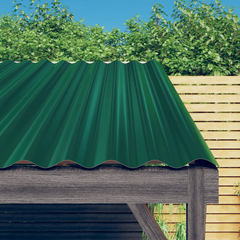 Afbeelding laden in galerijviewer, Vidaxl dakpanelen 12 st 60x36 cm gegalvaniseerd staal groen
