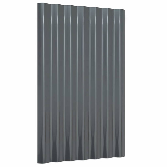 Vidaxl dakpanelen 12 st 60x36 cm gegalvaniseerd staal antracietkleurig