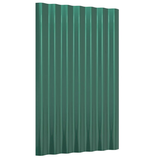 Vidaxl dakpanelen 36 st 60x36 cm gegalvaniseerd staal groen