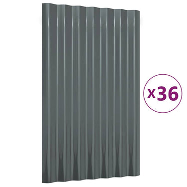 Vidaxl dakpanelen 36 st 60x36 cm gegalvaniseerd staal antracietkleurig