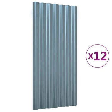 Vidaxl dakpanelen 12 st 80x36 cm gegalvaniseerd staal grijs
