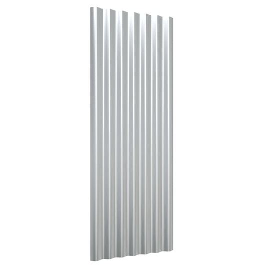 Vidaxl dakpanelen 12 st 100x36 cm gepoedercoat staal zilverkleurig