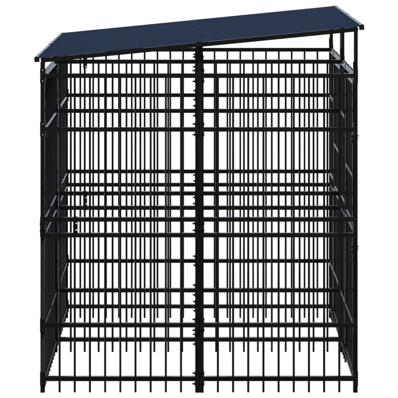 Load image into Gallery viewer, VidaXL Hondenkennel met dak 3,69 m² staal
