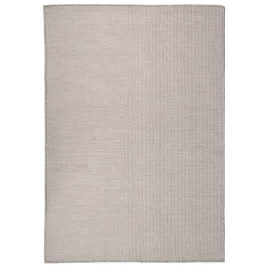 Vidaxl buitenkleed platgeweven 140x200 cm lichtgrijs
