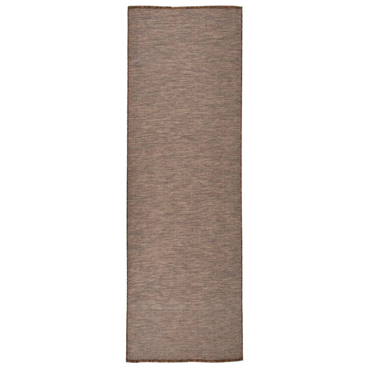 Vidaxl buitenkleed platgeweven 80x250 cm bruin