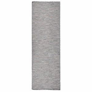 Vidaxl buitenkleed platgeweven 80x250 cm bruin en blauw