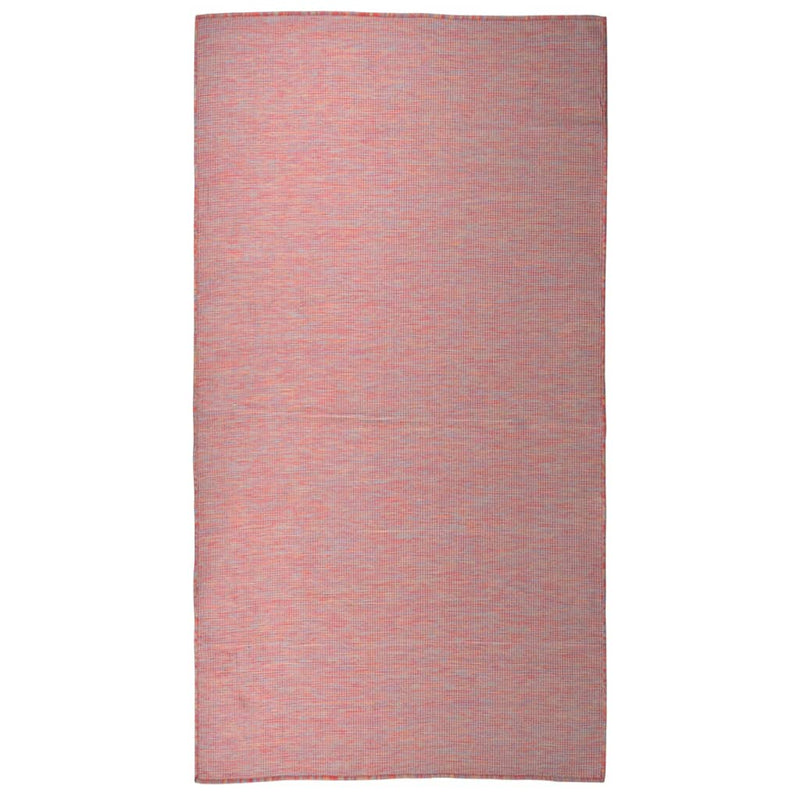 Load image into Gallery viewer, VidaXL Buitenkleed platgeweven 80x150 cm rood
