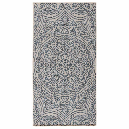 Vidaxl buitenkleed met patroon platgeweven 100x200 cm blauw