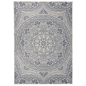 Vidaxl buitenkleed met patroon platgeweven 120x170 cm blauw