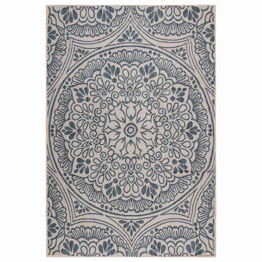 Vidaxl buitenkleed met patroon platgeweven 160x230 cm blauw