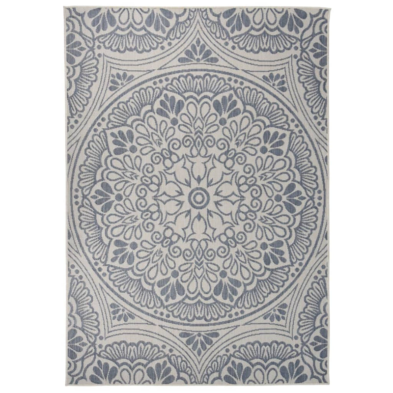 Load image into Gallery viewer, Vidaxl buitenkleed met patroon platgeweven 160x230 cm blauw
