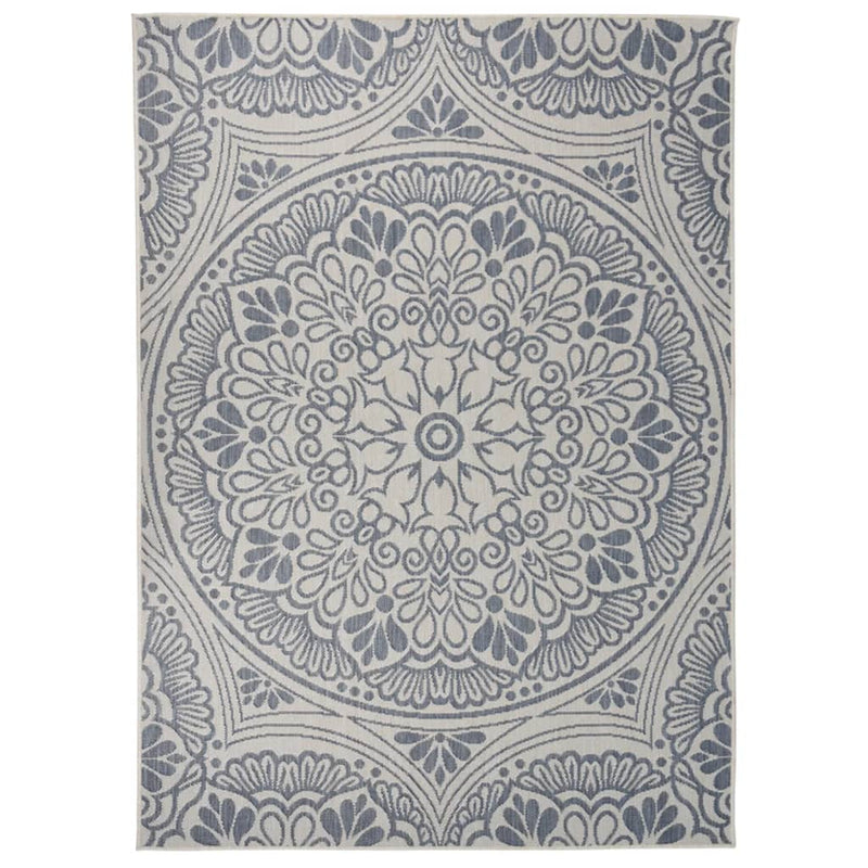 Afbeelding laden in galerijviewer, Vidaxl buitenkleed met patroon platgeweven 200x280 cm blauw
