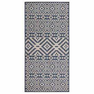Vidaxl buitenkleed met patroon platgeweven 100x200 cm blauw