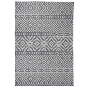 Vidaxl buitenkleed met patroon platgeweven 160x230 cm blauw