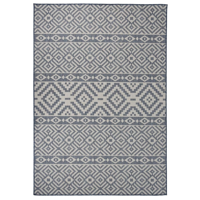 Load image into Gallery viewer, Vidaxl buitenkleed met patroon platgeweven 160x230 cm blauw
