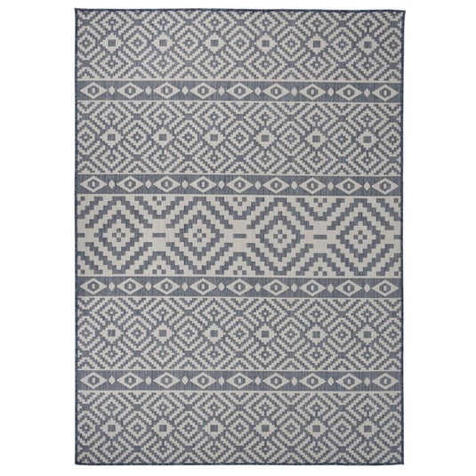 Vidaxl buitenkleed met patroon platgeweven 200x280 cm blauw