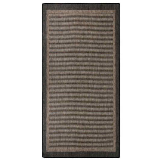 Vidaxl buitenkleed platgeweven 100x200 cm donkerbruin