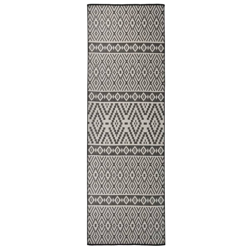 Load image into Gallery viewer, Vidaxl buitenkleed met patroon platgeweven 80x250 cm zwart
