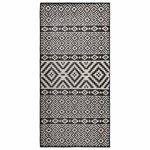 Vidaxl buitenkleed met patroon platgeweven 100x200 cm zwart