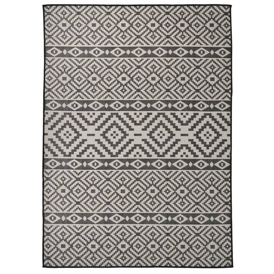 Vidaxl buitenkleed met patroon platgeweven 200x280 cm zwart