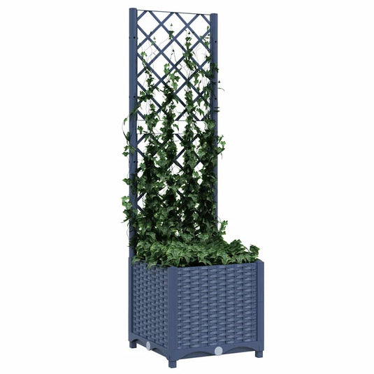 Vidaxl plantenbak met trellis blauwgrijs 40x40x136 cm pp