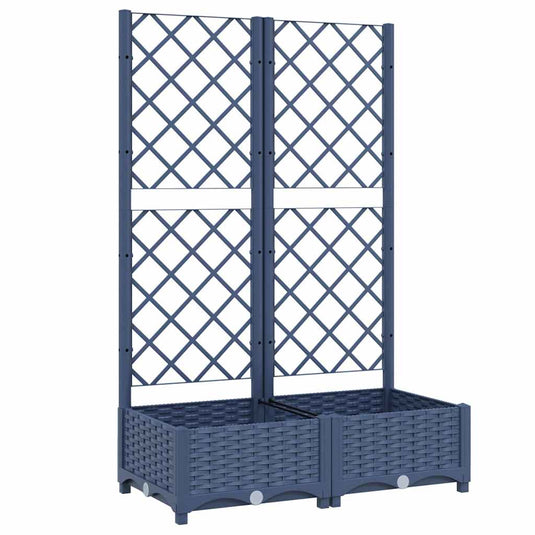 Vidaxl plantenbak met trellis blauwgrijs 80x40x121,5 cm pp