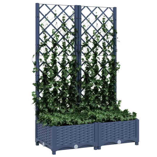 Vidaxl plantenbak met trellis blauwgrijs 80x40x121,5 cm pp