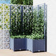 Vidaxl plantenbak met latwerk 80x80x136 cm polypropeen blauwgrijs