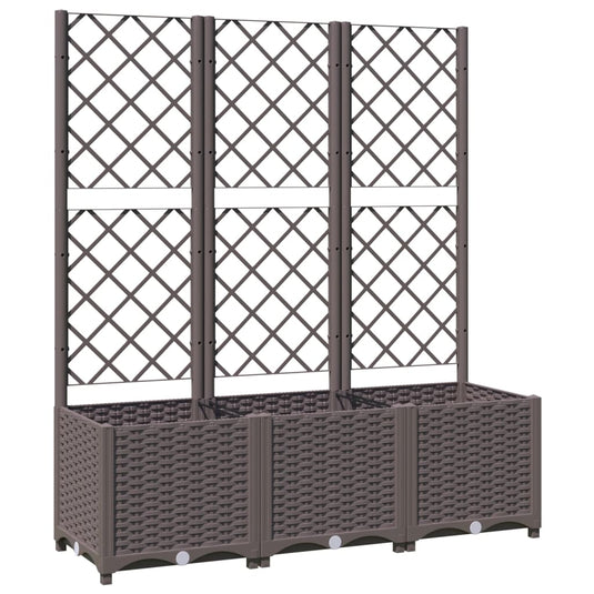 Vidaxl plantenbak met trellis bruin 120x40x136 cm pp