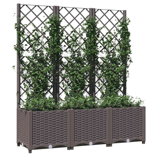 Vidaxl plantenbak met trellis bruin 120x40x136 cm pp