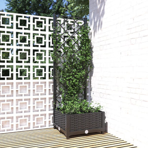 Vidaxl plantenbak met trellis zwart 40x40x121,5 cm pp