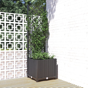 Vidaxl plantenbak met trellis zwart 40x40x136 cm pp