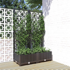 Vidaxl plantenbak met trellis zwart 80x40x121,5 cm pp