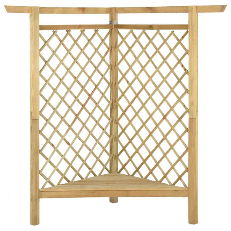 Load image into Gallery viewer, VidaXL Hoekpergola met bank 166x81x174 cm geïmpregneerd grenenhout
