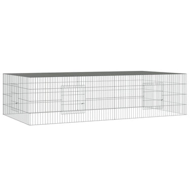 Vidaxl konijnenkooi met 2 panelen 220x110x55 cm gegalvaniseerd ijzer
