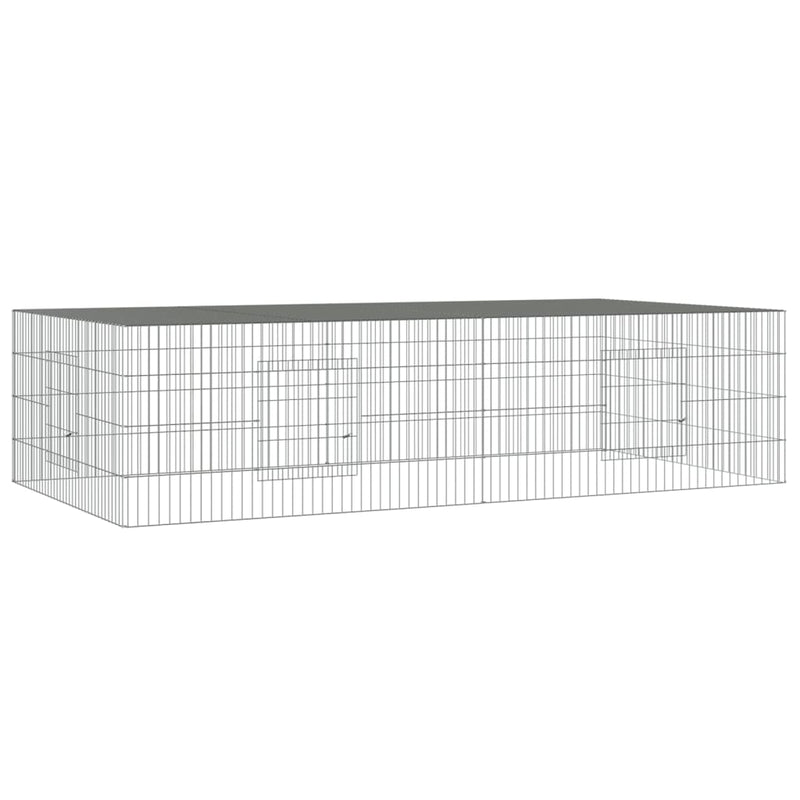 Load image into Gallery viewer, Vidaxl konijnenkooi met 2 panelen 220x110x55 cm gegalvaniseerd ijzer

