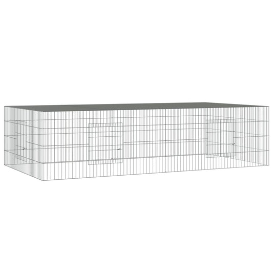 Vidaxl konijnenkooi met 2 panelen 220x110x55 cm gegalvaniseerd ijzer
