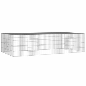 Vidaxl konijnenkooi met 2 panelen 220x110x55 cm gegalvaniseerd ijzer