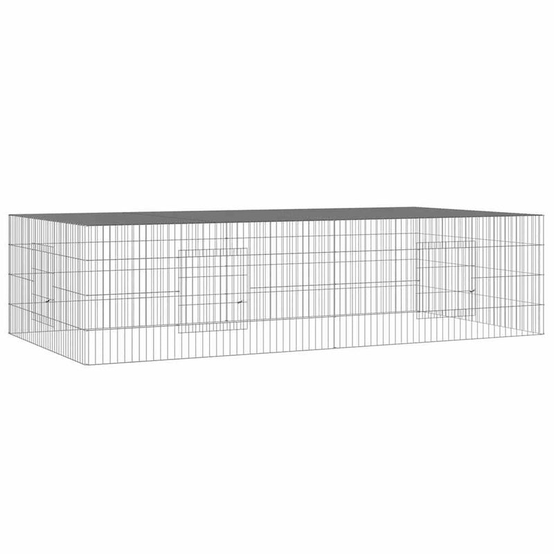 ギャラリービューアに画像をロードする, Vidaxl konijnenkooi met 2 panelen 220x110x55 cm gegalvaniseerd ijzer
