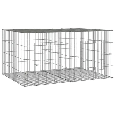 Vidaxl konijnenkooi met 2 panelen 110x79x54 cm gegalvaniseerd ijzer
