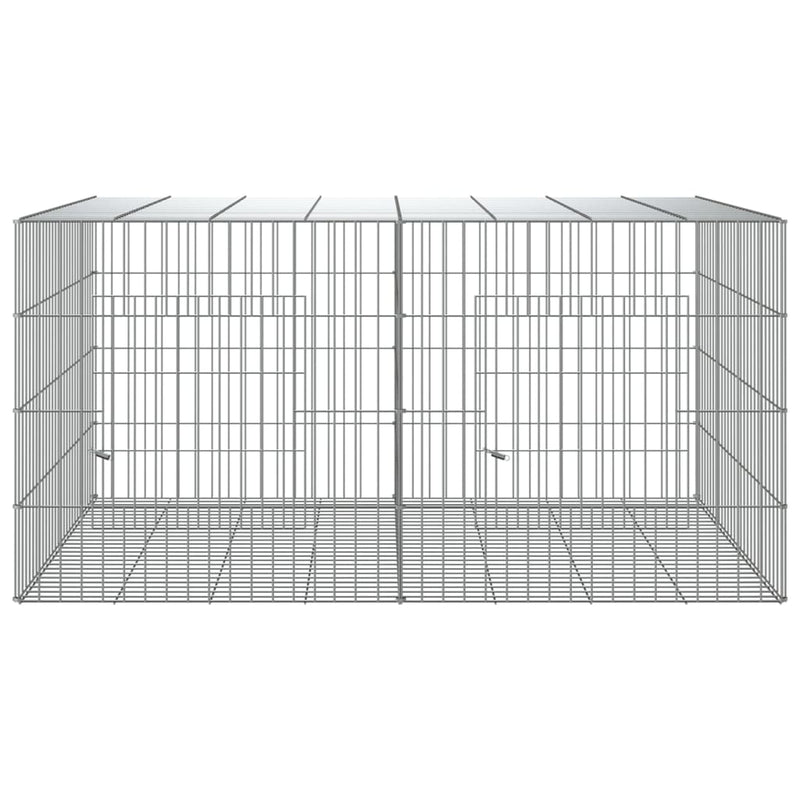Afbeelding laden in galerijviewer, Vidaxl konijnenkooi met 2 panelen 110x79x54 cm gegalvaniseerd ijzer
